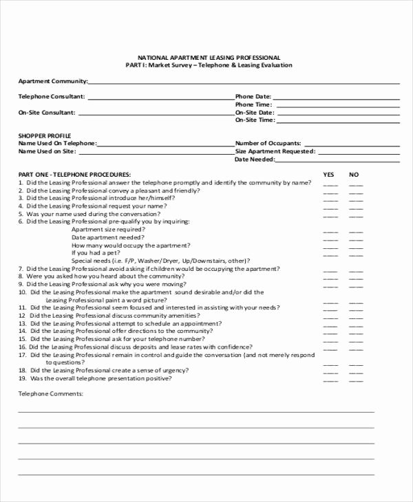 Apartment Market Survey Template Unique 54 Printable Survey forms