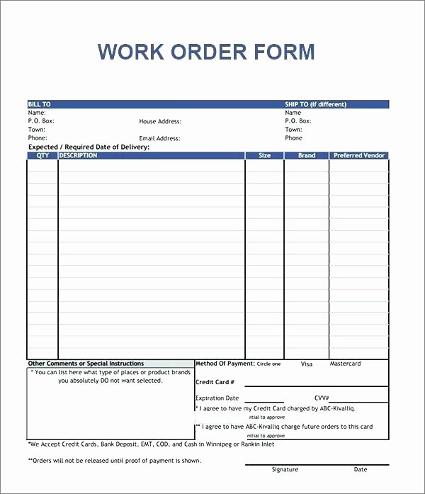 Apartment Work order Template New Work order Template Auto Repair Maintenance Request form