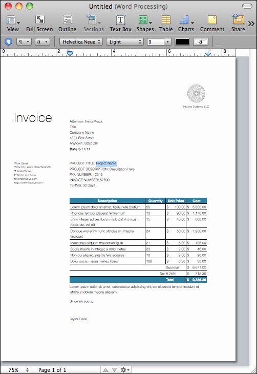 Apple Pages Invoice Template Best Of Apple Pages Invoice Template Free Templates Resume