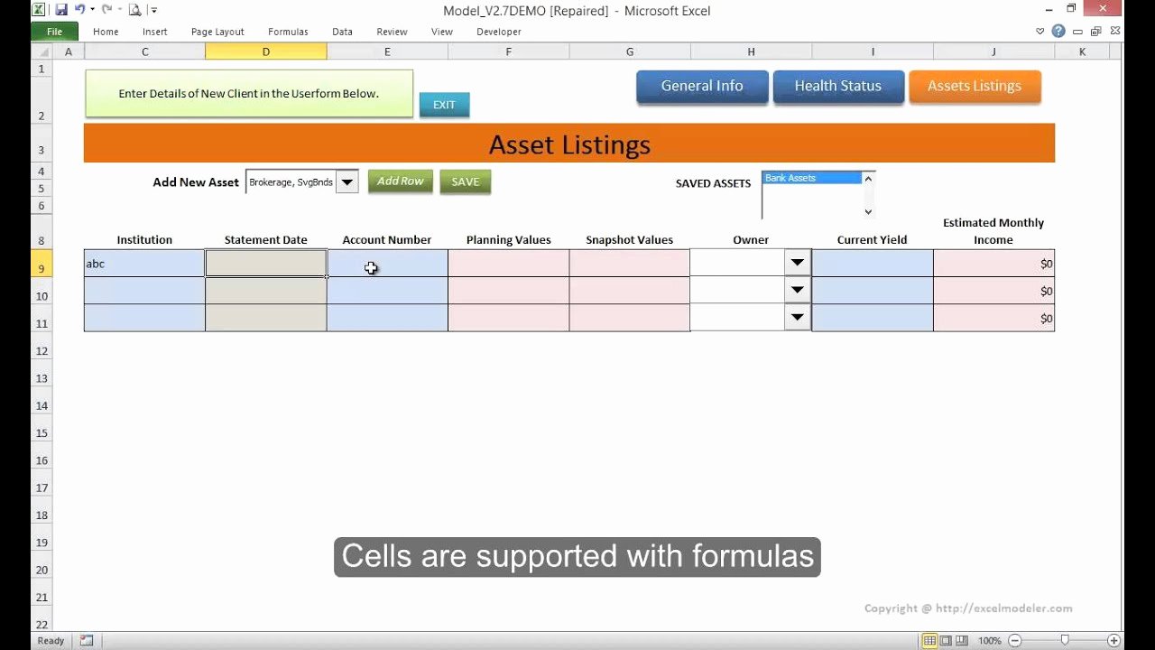 Asset Management Template Excel Luxury Client asset Data Management tool In Excel