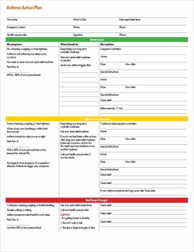 Asthma Action Plan Template Fresh 11 Printable asthma Action Plan Examples Pdf