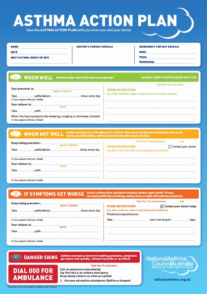 Asthma Action Plan Template Lovely My asthma Action Plan Template My asthma Action Plan Template