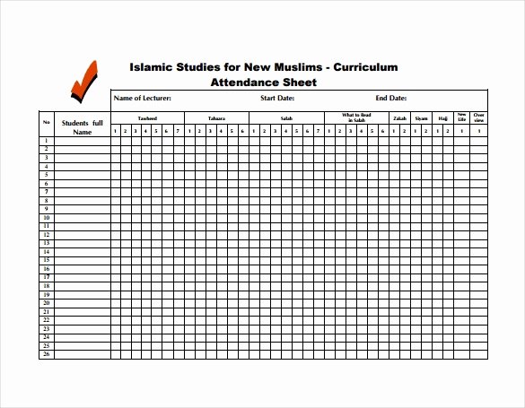 Attendance Sheet Template Excel Awesome attendance Sheet Template