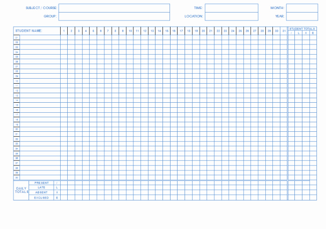 Attendance Sheet Template Excel Best Of Document Templates attendance Sheet Template for Excel