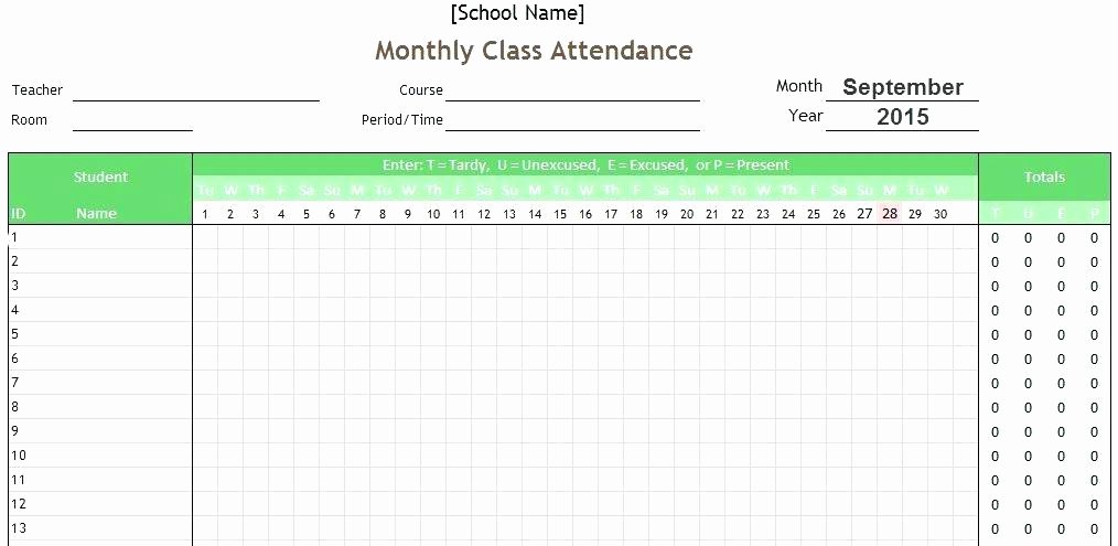 Attendance Sheet Template Excel Elegant attendance Template for Excel – Flirty