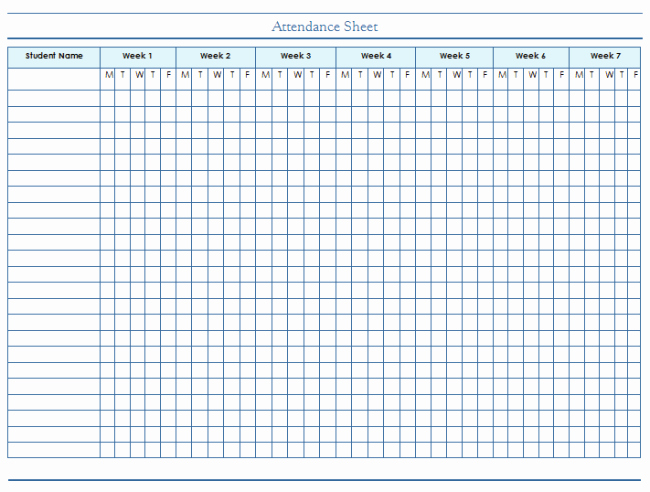 Attendance Sheet Template Excel Fresh 46 Best attendance Sheet Template Examples for Classroom