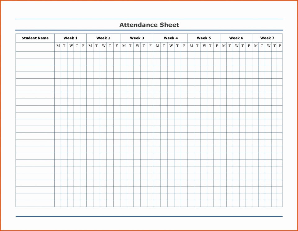 Attendance Sheet Template Excel Fresh Weekly attendance Sheet Template Excel Class Pdf Microsoft
