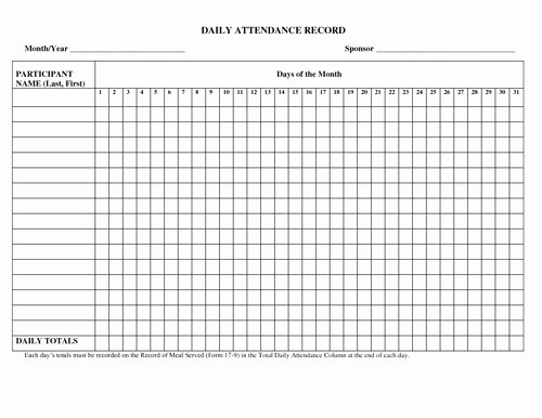 Attendance Sheet Template Excel Inspirational Daily attendance Sheet for Excel