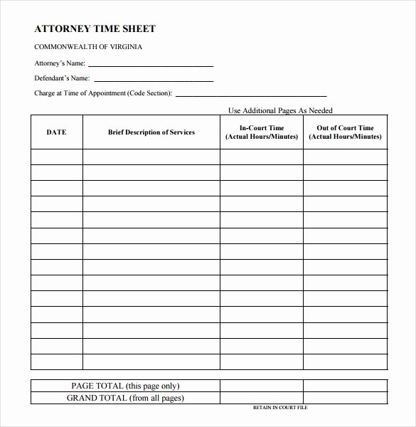 Attorney Billable Hours Template Fresh 11 Legal and Lawyer Timesheet Templates – Pdf Word