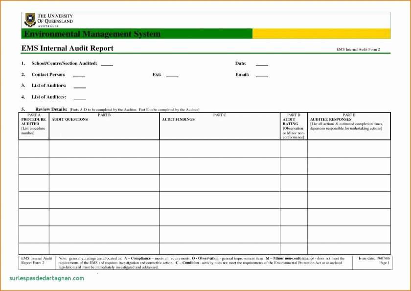 Audit Report Template Excel Best Of Audit Report Template