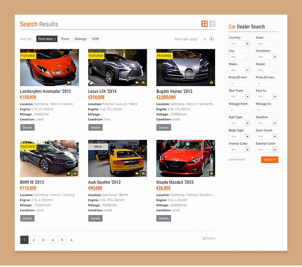 Auto Dealer Website Template Luxury Car Dealer Automotive Wordpress theme – Responsive by