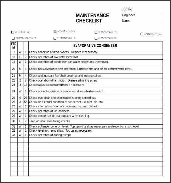 Auto Repair Checklist Template Beautiful 7 Facility Maintenance Checklist Template