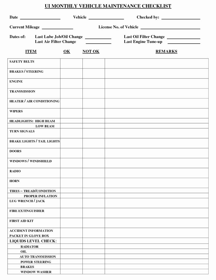 Auto Repair Checklist Template Lovely 664 Best Images About Car Maintenance Tips On Pinterest
