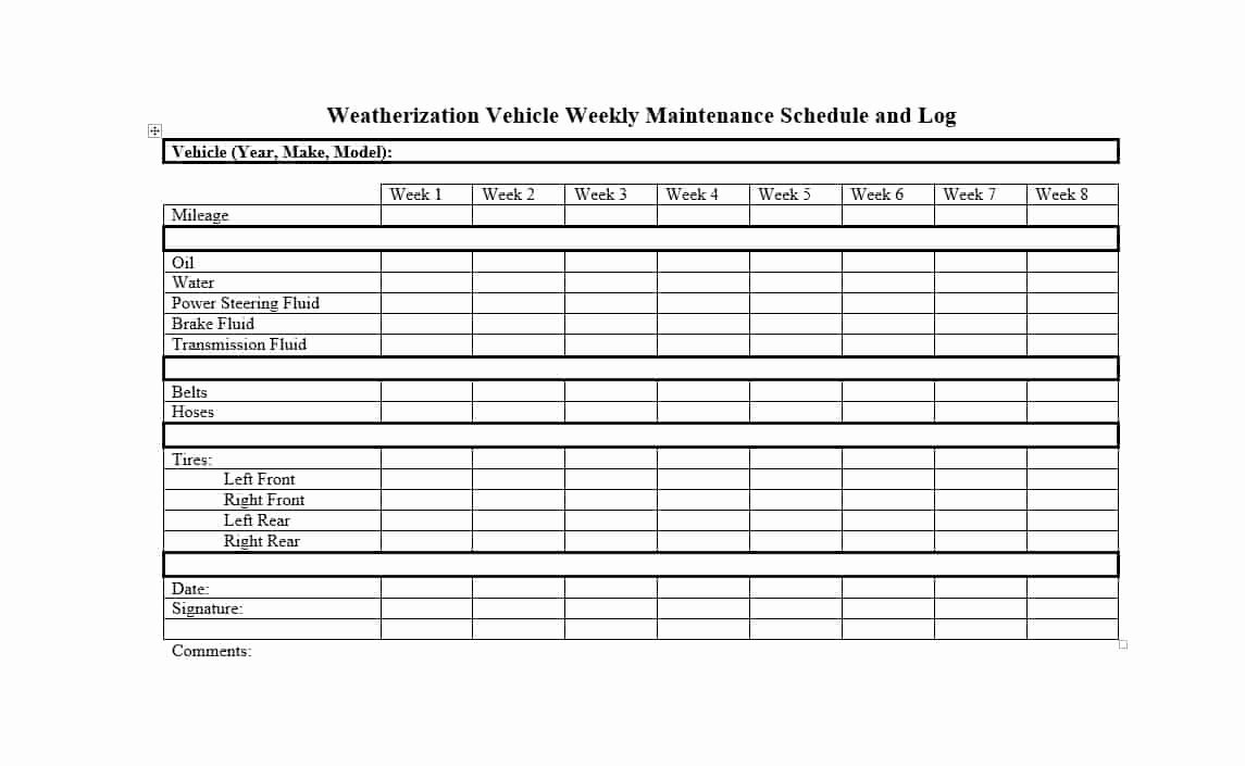 Auto Repair Checklist Template Unique 40 Printable Vehicle Maintenance Log Templates Template Lab