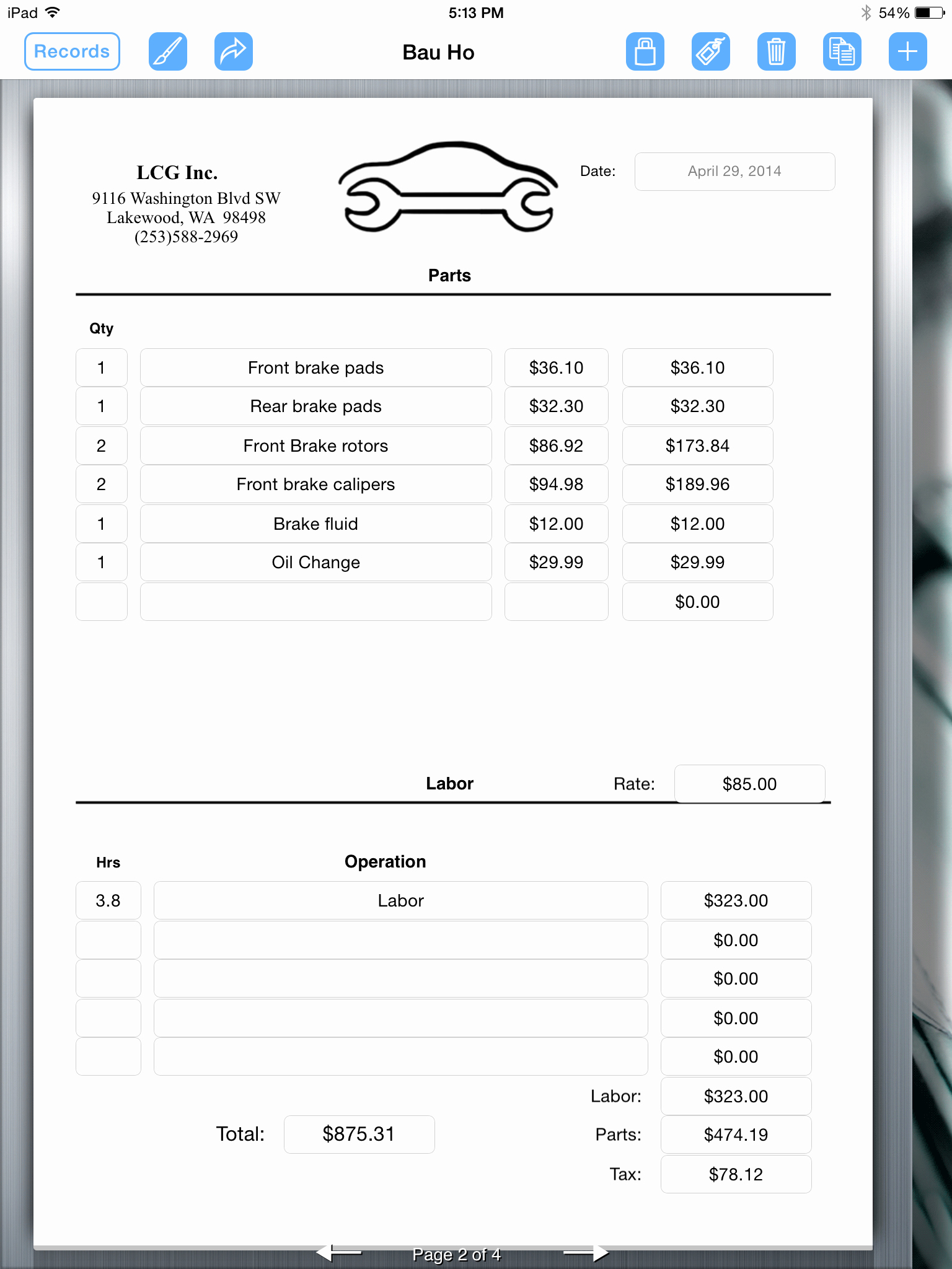 Auto Repair Invoice Template Pdf Best Of Auto Repair Service Uses Ipad for Creating An Invoice