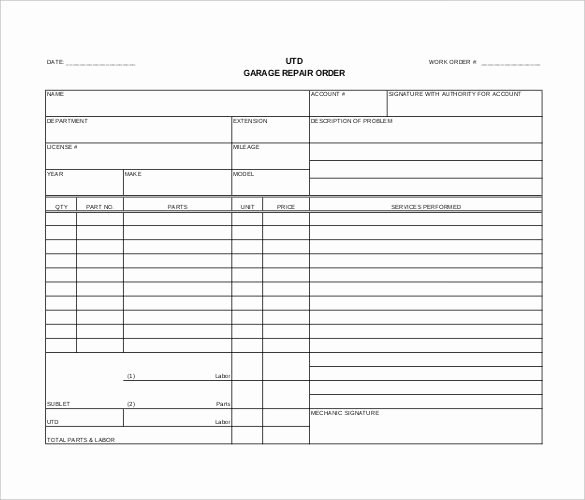 Auto Repair order Template Awesome order Template – 20 Free Word Excel Pdf Documents