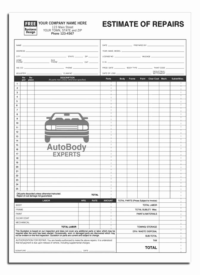 Auto Repair order Template Best Of Anchorside Carbonless form Templates