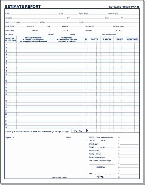 Auto Repair order Template Free Awesome Blank Auto Repair Invoice Automotive Work order Template
