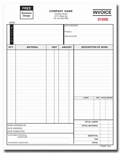Auto Repair Work order Template Unique Invoice form 751 2 Part or 3 Part