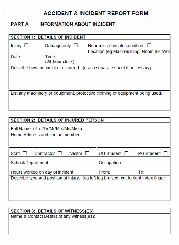 Automobile Accident Report form Template Awesome Accident Report form Template Uk Templates Resume
