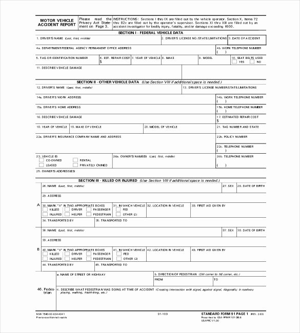 Automobile Accident Report form Template Best Of 17 Sample Police Report Templates Pdf Doc
