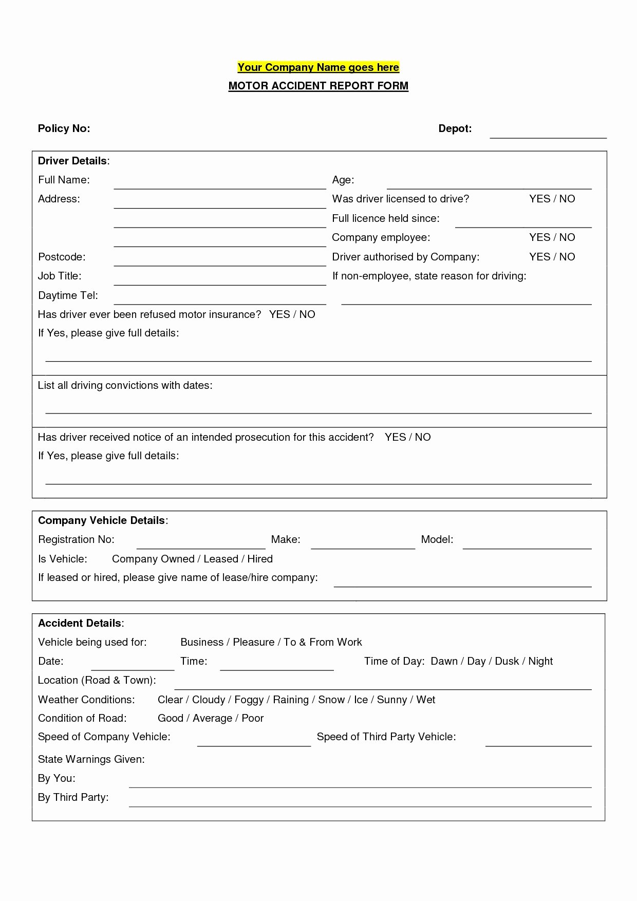Automobile Accident Report form Template Inspirational Accident Report form Template south Africa 8b9b9d7b0c50