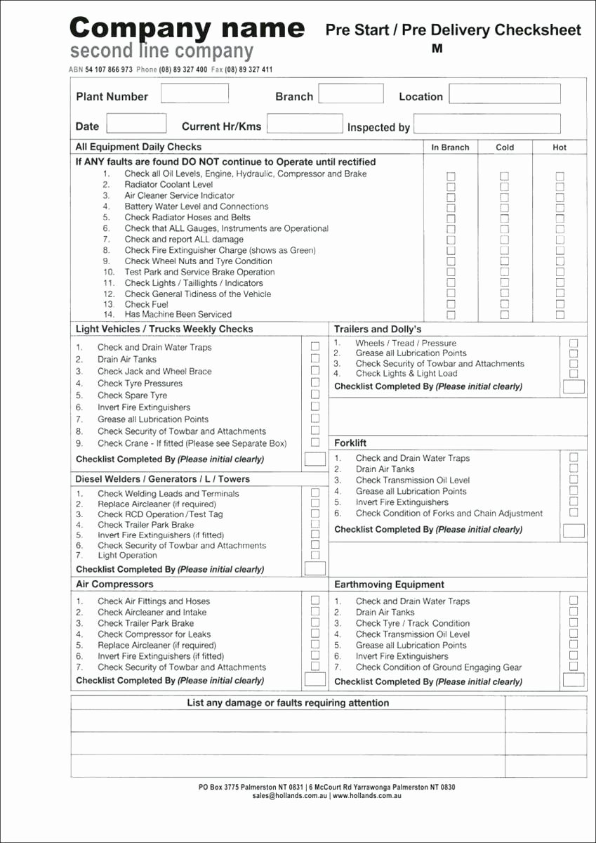 Automotive Inspection Checklist Template Awesome Template Service Checklist Template