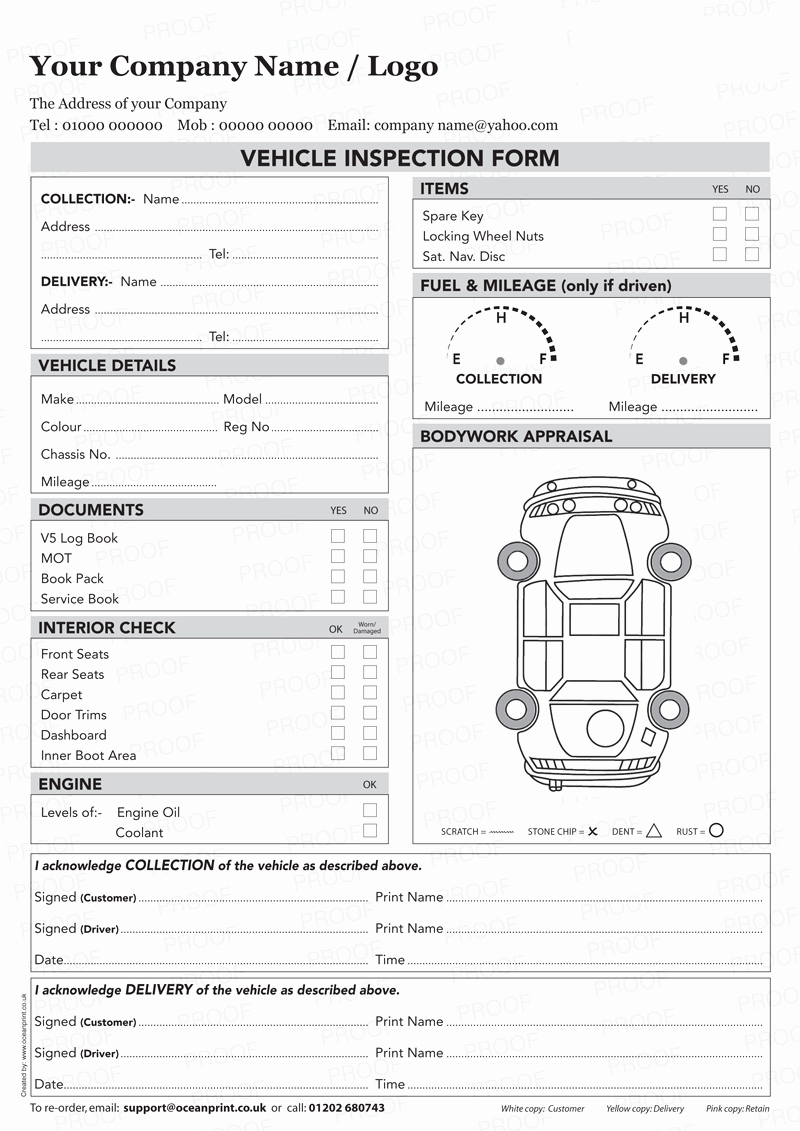 Automotive Inspection Checklist Template Fresh Vehicle Inspection Poc &amp; Pod form Personalised Duplicate