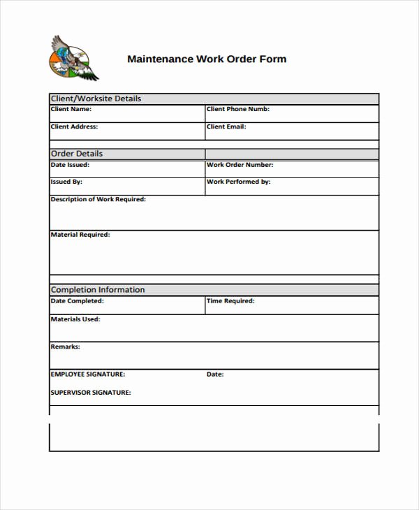 Automotive Repair Work order Template Awesome Work order Templates 9 Free Pdf format Download