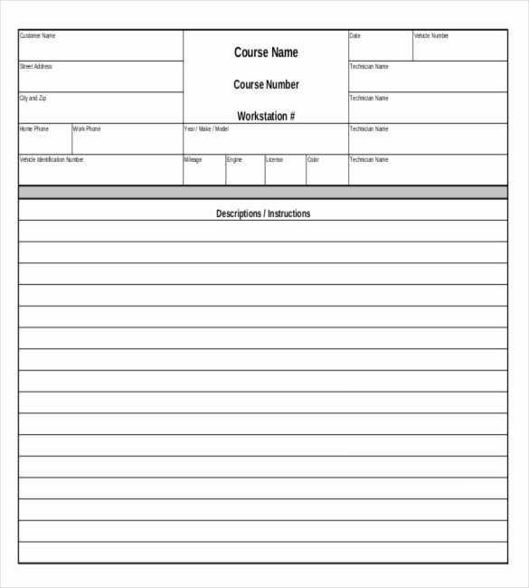 Automotive Repair Work order Template Lovely 23 Repair order Templates – Free Sample Example format