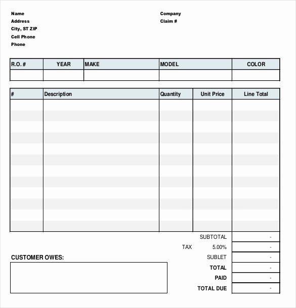Automotive Work orders Template New 23 Repair order Templates – Free Sample Example format