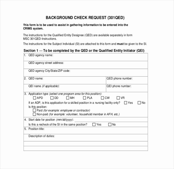 Background Check form Template Awesome 9 Check Request forms &amp; Templates Pdf Doc
