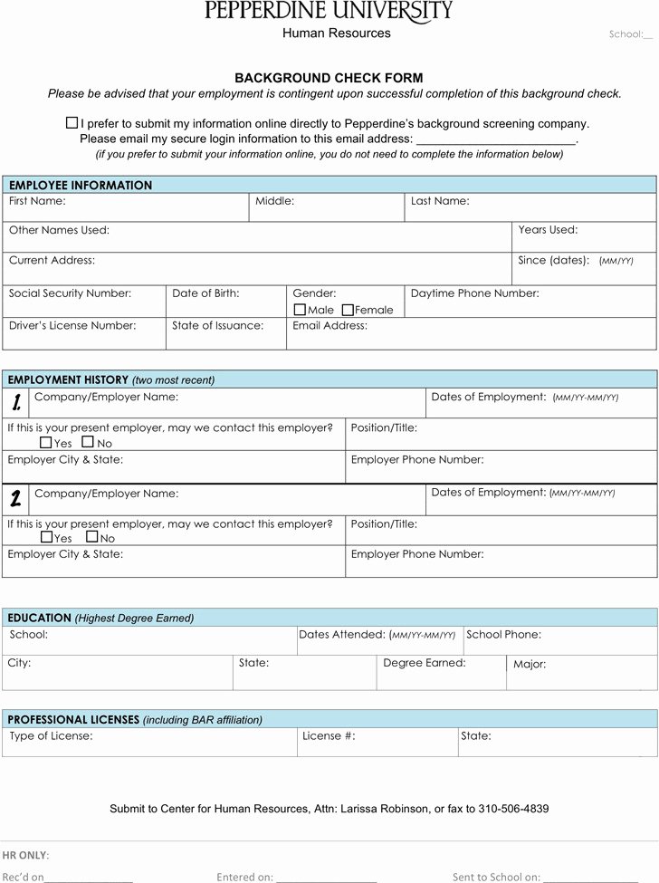 Background Check form Template Unique 2 Background Check form Free Download