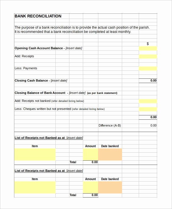 Bank Reconciliation Excel Template Best Of Bank Reconciliation Template Excel Luxury 8 Bank