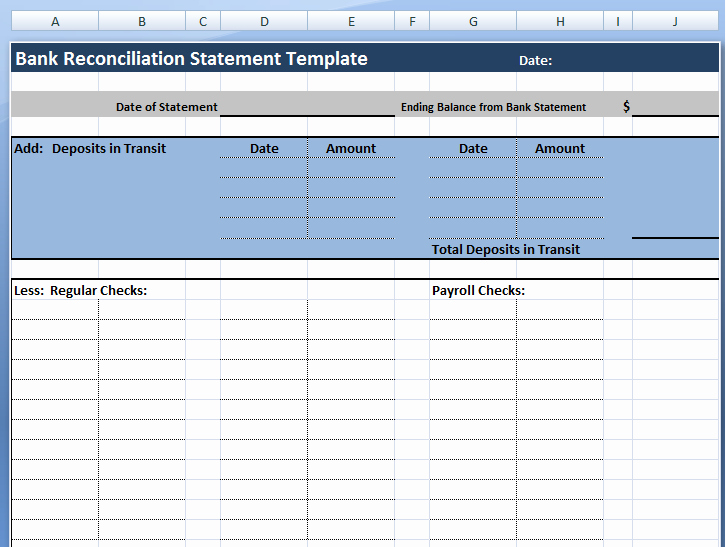 Bank Reconciliation Excel Template Best Of Download Bank Reconciliation Statement Template Project
