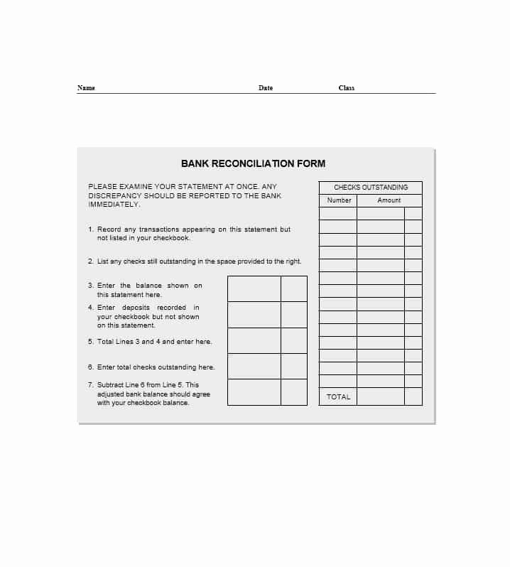 Bank Statement Reconciliation Template Awesome 50 Bank Reconciliation Examples &amp; Templates [ Free]