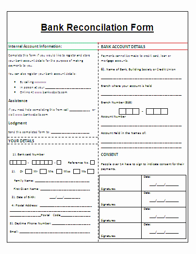 Bank Statement Reconciliation Template Beautiful Bank Reconciliation Template