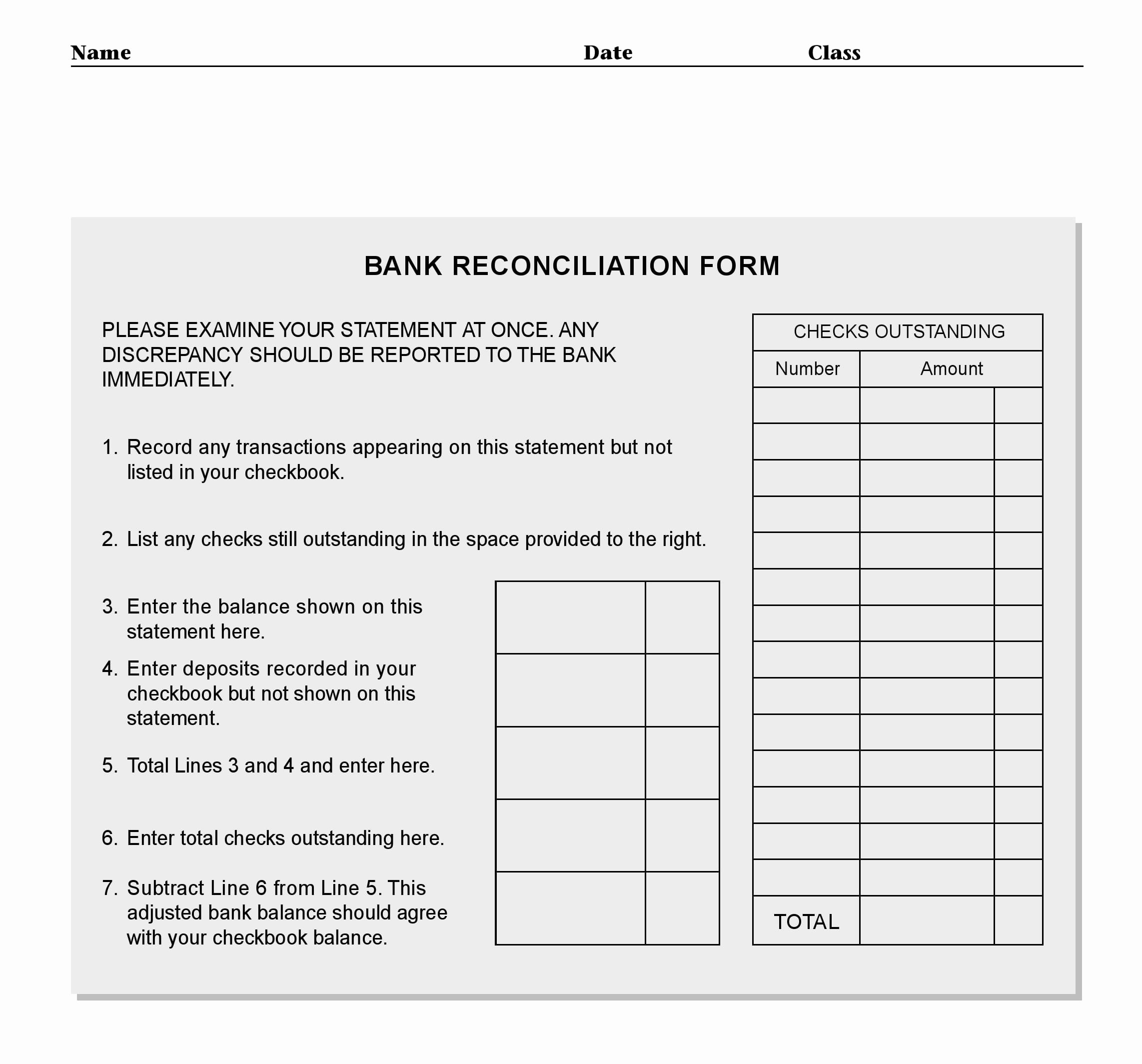 Bank Statement Reconciliation Template Best Of Free Bank Reconciliation form Pdf Template