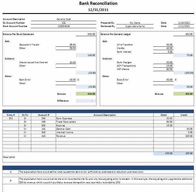Bank Statement Reconciliation Template Inspirational Free Excel Bank Reconciliation Template Download
