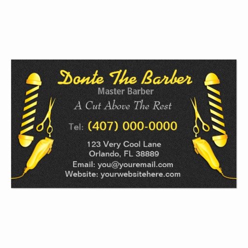 Barber Business Card Template Lovely Barbershop Gold Barber Pole Clippers and Shears