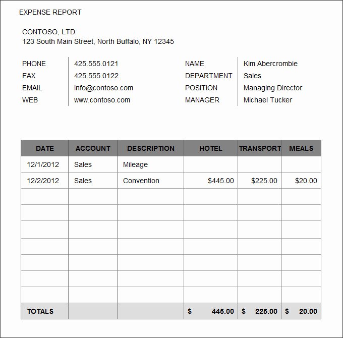 Basic Expense Report Template Elegant 27 Expense Report Template Free Word Excel Pdf