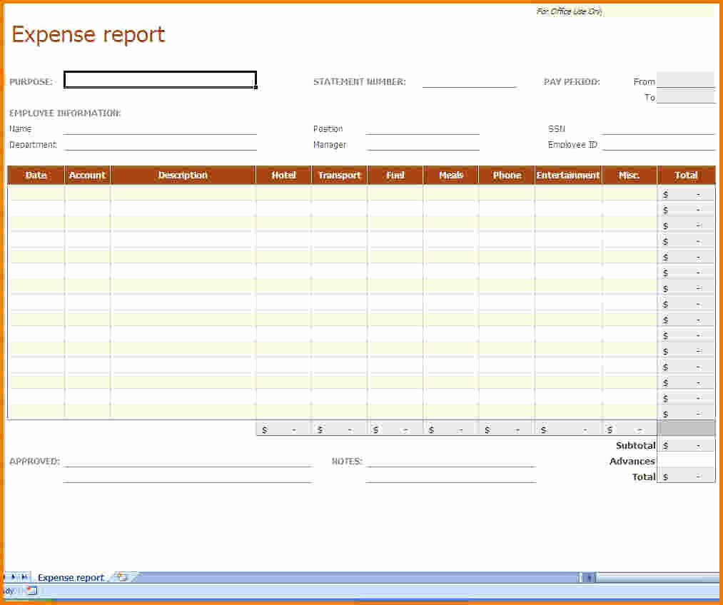 Basic Expense Report Template Elegant 7 Simple Expense Report