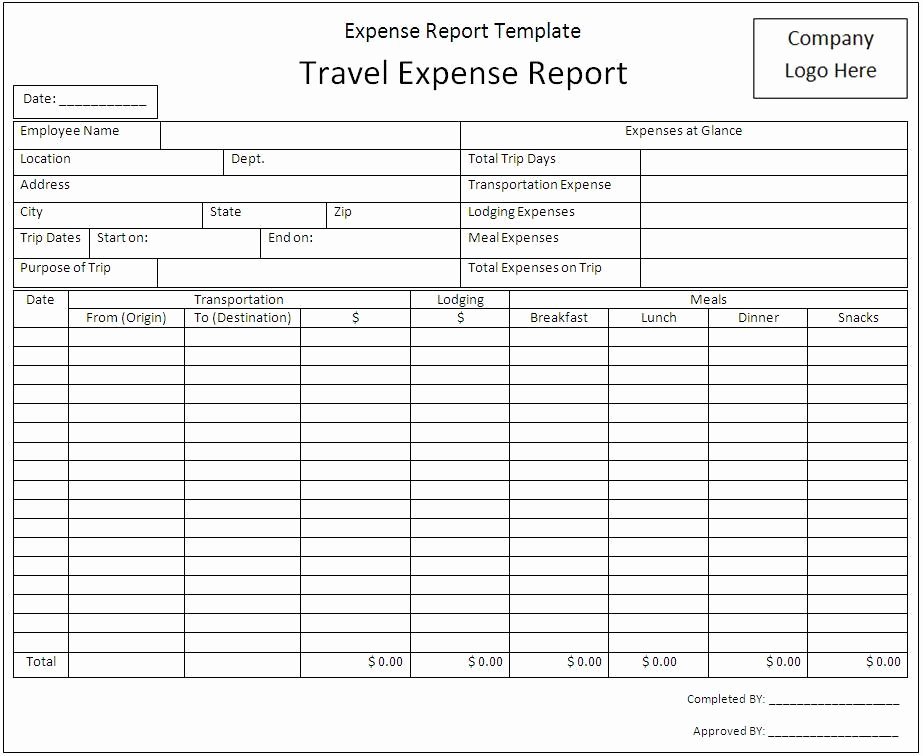 Basic Expense Report Template Elegant Expense Report Template Word Templates