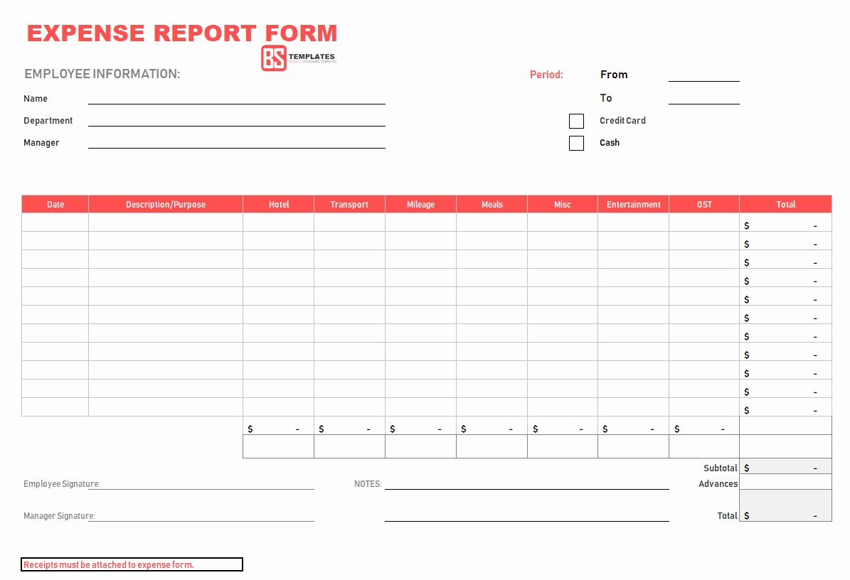 Basic Expense Report Template Inspirational Expense Report form Excel Expense Spreadshee Travel