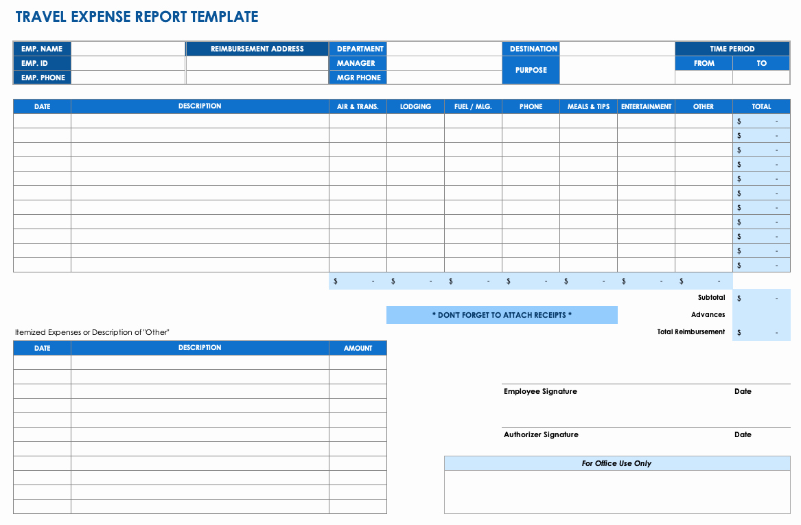 Basic Expense Report Template Unique Free Expense Report Templates Smartsheet