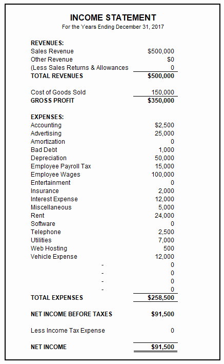 Basic Income Statement Template Beautiful Sample In E Statement