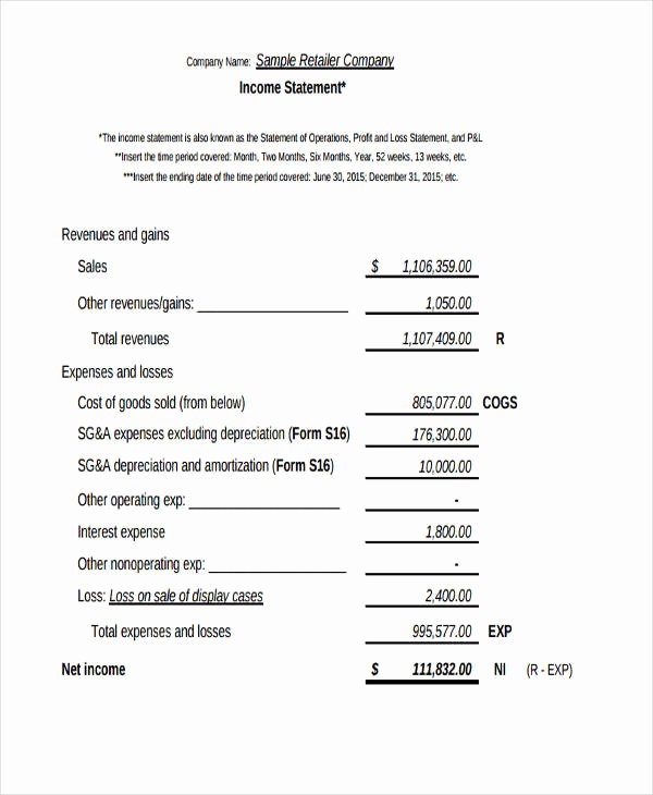 Basic Income Statement Template Inspirational 50 Examples Of In E Statement