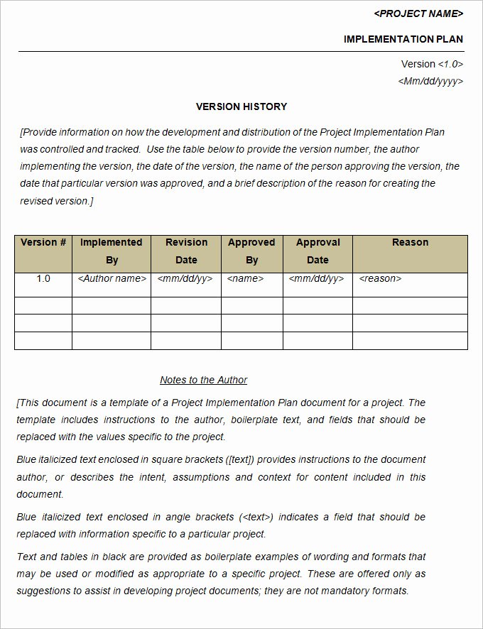 Basic Project Plan Template Unique Project Implementation Plan Template 5 Free Word Excel