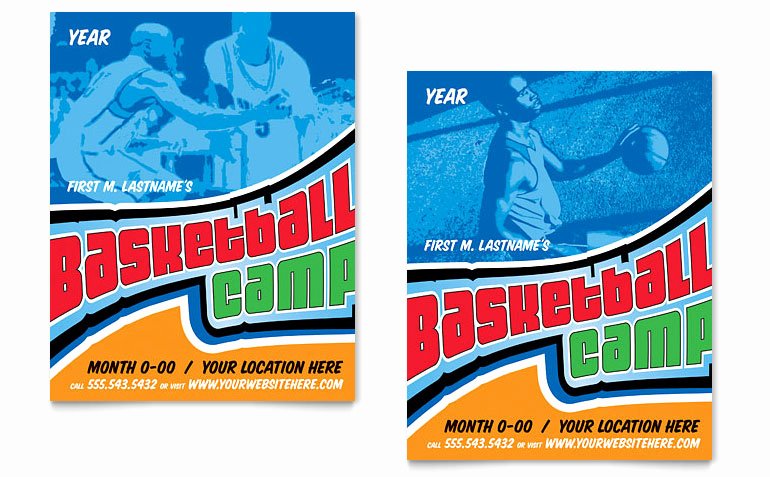 Basketball Camp Flyer Template Beautiful Basketball Sports Camp Poster Template Word &amp; Publisher