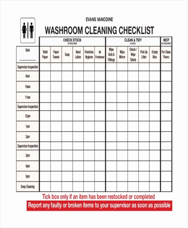 Bathroom Cleaning Checklist Template Best Of 41 Checklist Templates